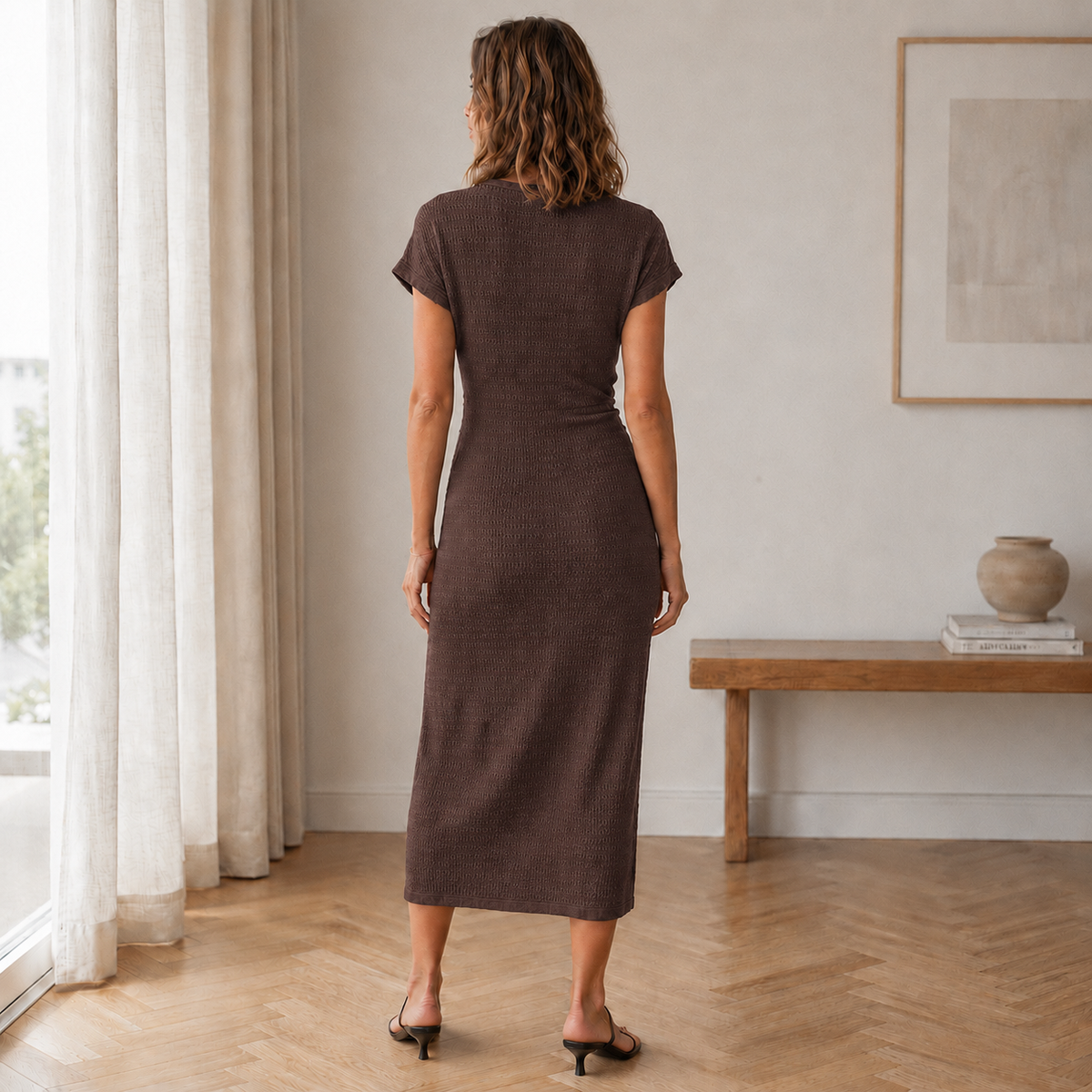 Vestido midi Idun – Con nudos y abertura lateral