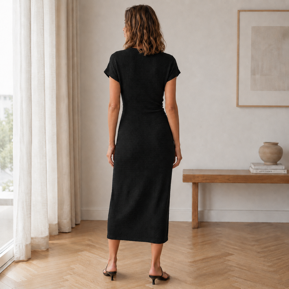 Vestido midi Idun – Con nudos y abertura lateral