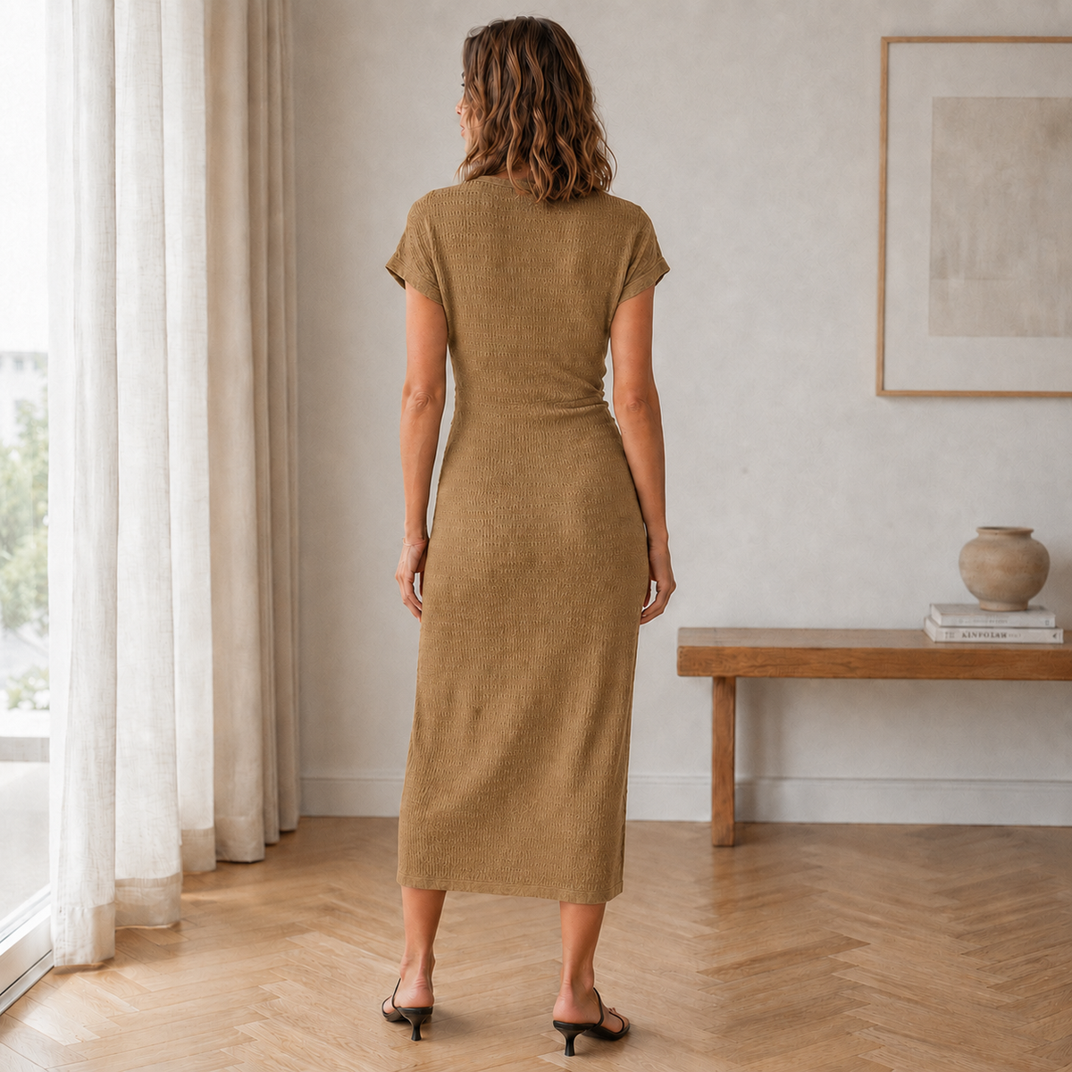 Vestido midi Idun – Con nudos y abertura lateral