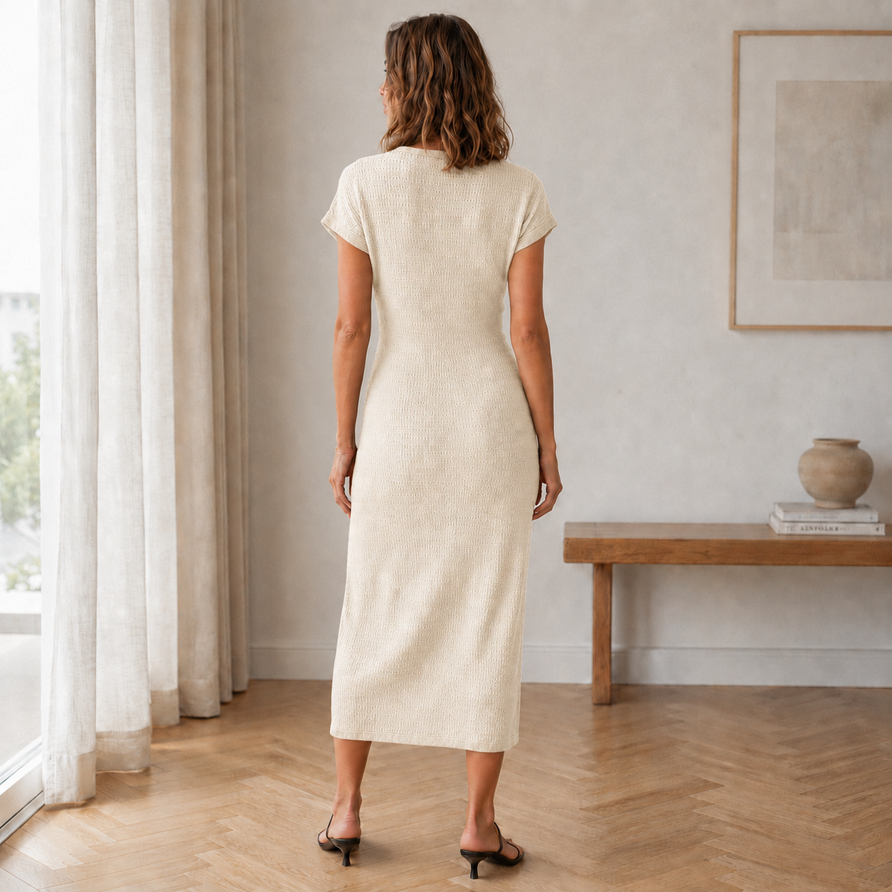 Vestido midi Idun – Con nudos y abertura lateral
