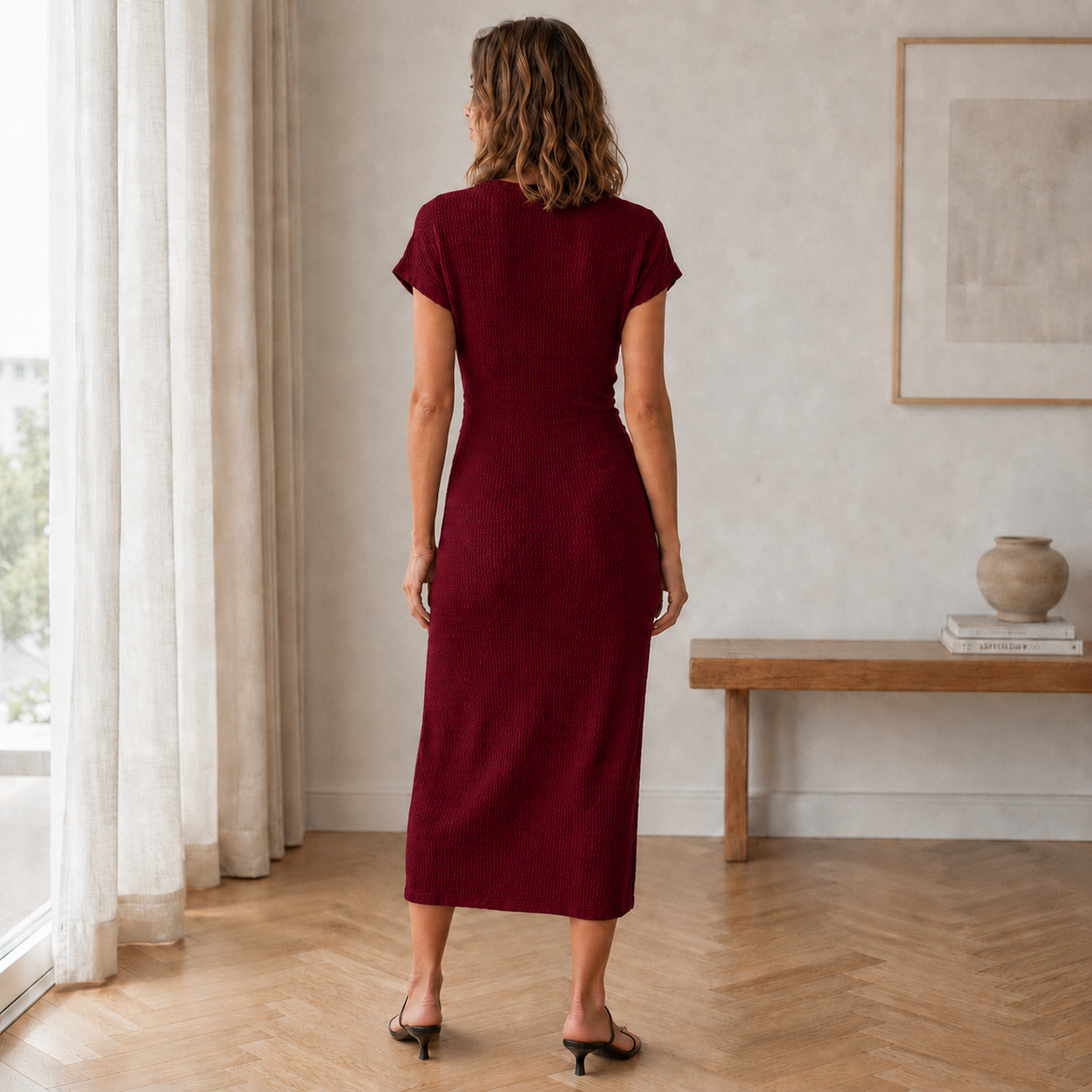 Vestido midi Idun – Con nudos y abertura lateral